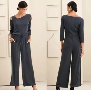 Beautiful dark gray jumpsuit, Chico's size 2 (12-14).